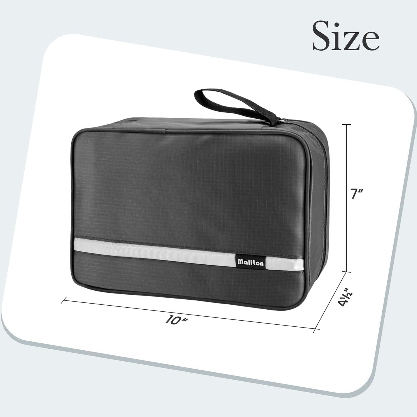 Mens Travel Toiletry Bag, Maxchange Hanging Toiletry Bag | Foldable Bathroom Kit with 6.8L Capacity for Men/Women | 4 Layers Portable Waterproof Mens Hygiene Bag | Travel Bathroom Organizer (Black)