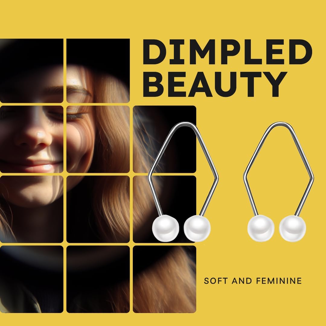 4pcs Dimple Makers For Cheeks, Dimple Trainer For The Face, Mask Maker, Facial Care& Exerciser, Face Lift, Personal Skin Care tools,Develop Natural Dimples devices Gifts for wowen (Pearl White)