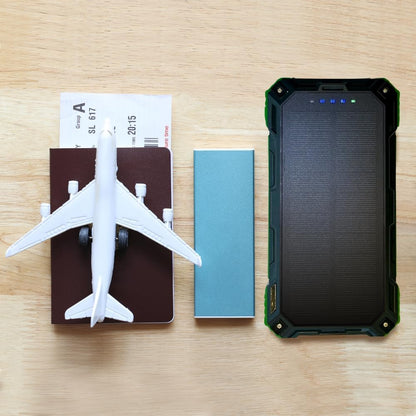 TPG 20000mAh Solar Power Bank with Wireless Charging, 22.5W Output, Portable Charger with Built-in 4 Cables and Flashlight - Ideal Battery Pack for Hiking, Camping, Travel, and Emergency Use