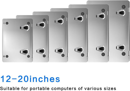 Portable Zinc Alloy Stand, Ergonomic Riser for 12-20 Inches Laptop, Invisible Cooling Mini Stand (Silver-2pieces)