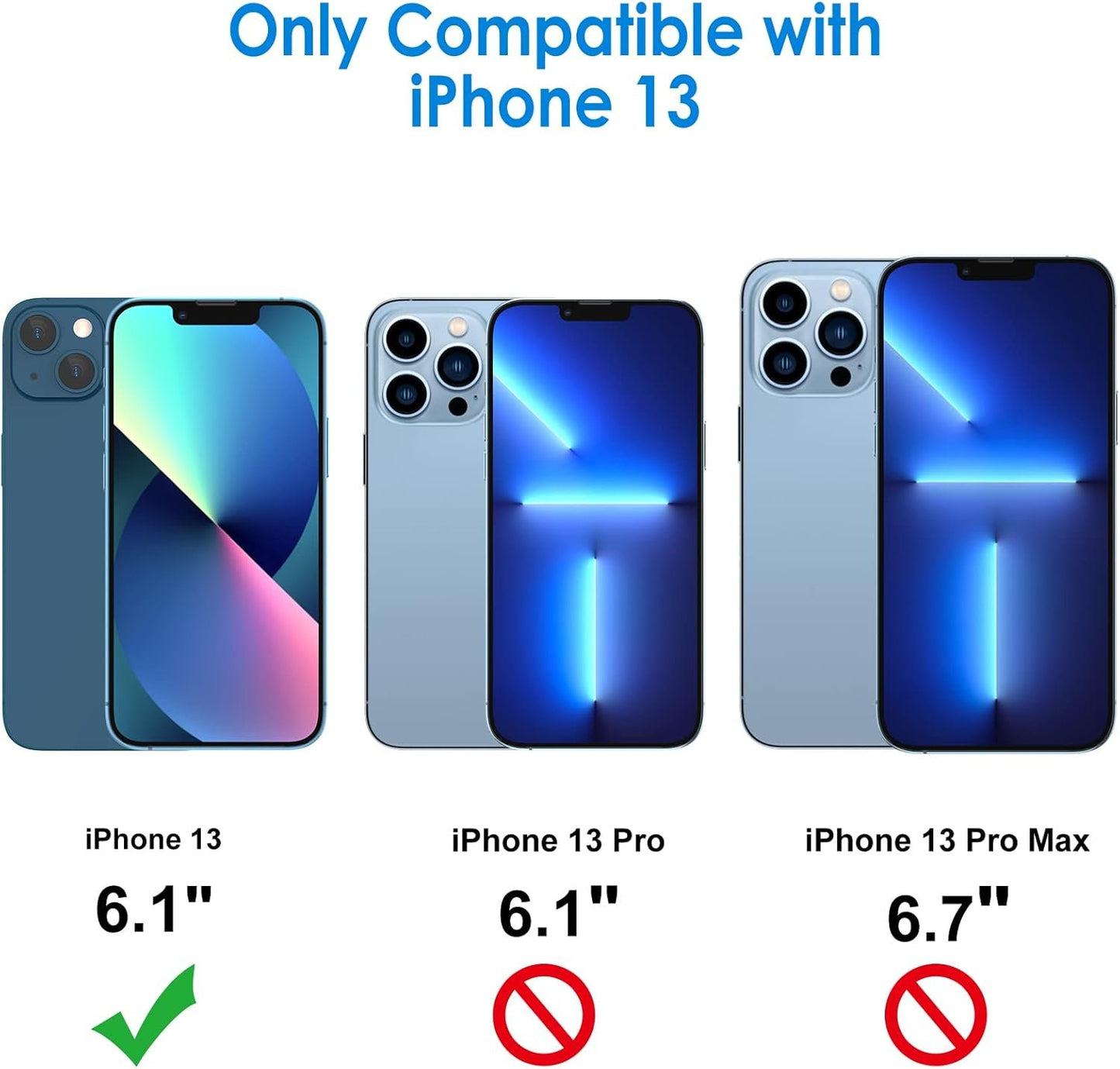 JETech Screen Protector for iPhone 13 6.1-Inch with Camera Lens Protector, Easy-Installation Tool, Tempered Glass Film, 2-Pack Each