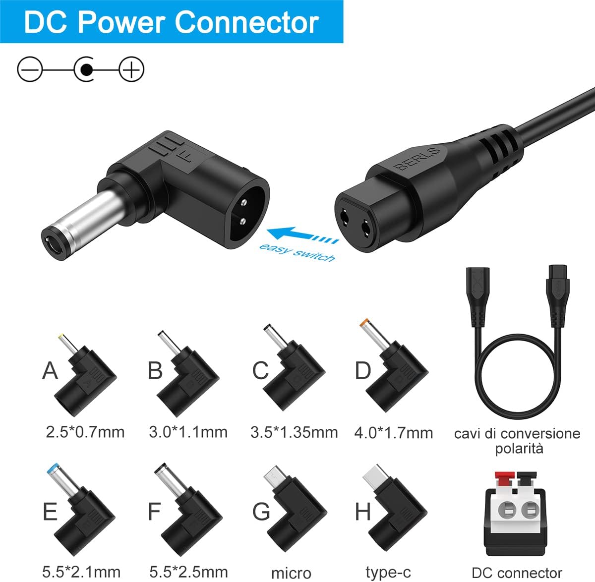 24W Universal Adjustable Power Supply 5V 6V 7V 8V 9V 10V 11V 12V 13V 14V 15V 16V 17V 18V 19V 20V AC DC Multi-voltage Adapter with 9 DC Connectors for Home Electronics and Led Strip