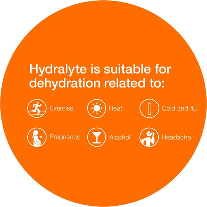 Hydralyte Orange Flavoured Electrolyte Packets, Hydration Powder Sweetened with Sucralose, 20 Servings