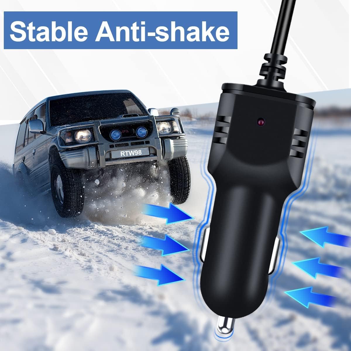 Range Tour Dash Camera Car Charger, Mini USB and Micro USB Interfaces, Driving Recorders Power Cord Universal Car Adapter Power Cord 3.5m/11.5ft 12V/24V to DC5V 2A(I Interface)