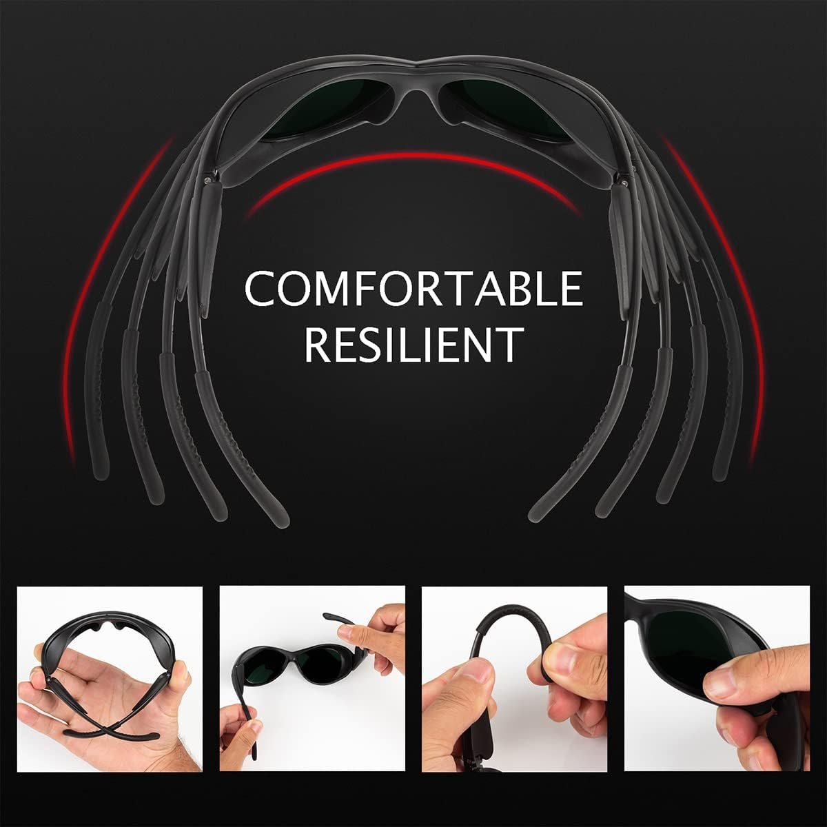 Dubofu Red Light Therapy Glasses, Tanning Glasses for Eye Protection, Medium