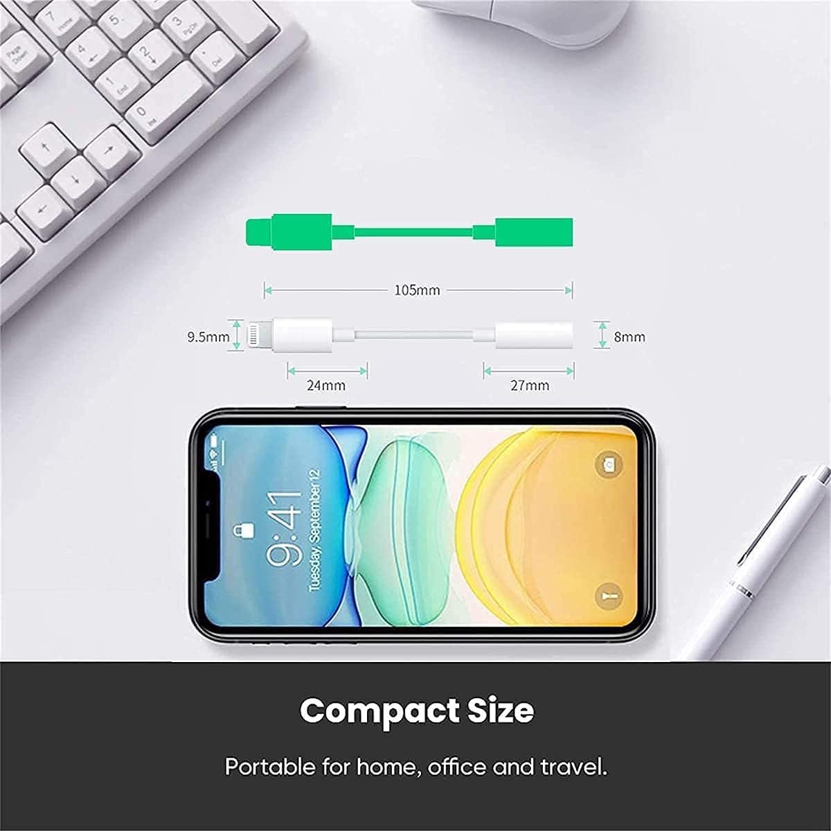 Apple MFi Certified Lightning to 3.5 mm Headphone Jack Adapter for iPhone, 2 Pack iPhone Aux Audio Adapter Converter Cable Dongle Compatible for iPhone 14 13 12 11 Pro Max XS XR X 8 7 6,All iOS System