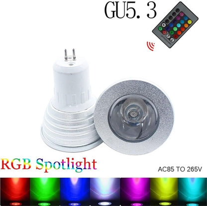 lampadine 10-Pack, LED RGB Spotlight GU10/E27/E14/GU5.3 AC85-265V 3W LED Magic Light with IR Remote Control, MR16 DC12V Smart IC Lighting(E14 85-265V)