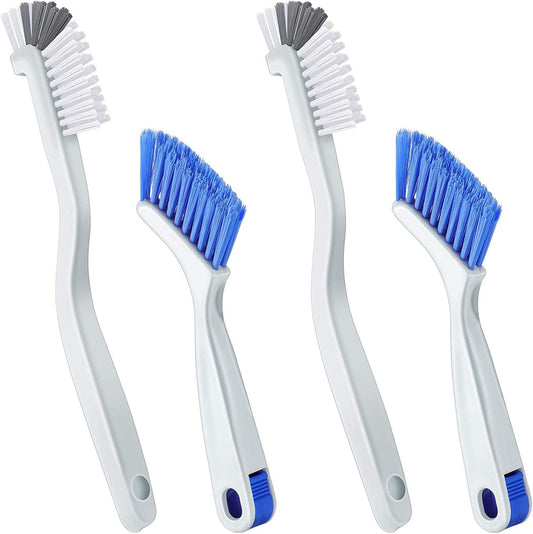 DABOBOTOOL4 Pieces Cleaning Brush Small Scrub Brush for Cleaning Bottle Sink Kitchen Brush, Edge Corner Grout Bathroom Cleaning Brushes, Sliding Door or Window Cleaning Brush