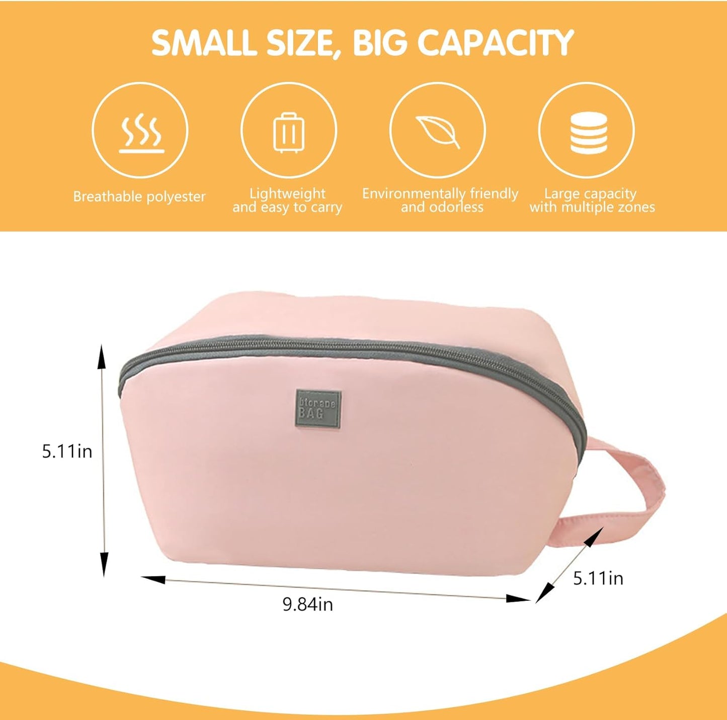Women's Portable Lingerie & Bra Underwear Storage Bag - Large Travel Essential Packing Bag, Finishing Bag for Clothing Organization, Durable Clothes Storage Box, Travel Inner Bag (Pink)