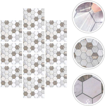 CLISPEED Tile Stickers 10 Pcs Kitchen Backsplash Tile Decals Peel and Stick Wall Sticker Self Adhesive Peel Stick Vinyl Adhesive Stickers for Staircase Home Decor Removable Wall Stickers