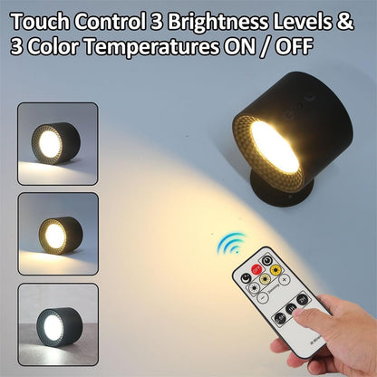 Glowright Lights, Smart+ Halo Lux, Glow Right Lights, Glow Right Indoor Everywhere Light 2.0, 3 Color Temperatures & Dimmable 360° Rotation Wall Lights, 7 Colors Adjustable Wall Light (Black)