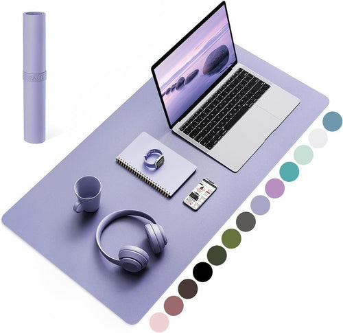 YSAGi Non-Slip Desk Pad,Mouse Pad,Waterproof Leather Desk Table Protector,Ultra Thin Large Desk Blotter, Easy Clean Laptop Desk Writing Mat for Office Work/Home/Decor(Lavender, 31.5" x 15.7")