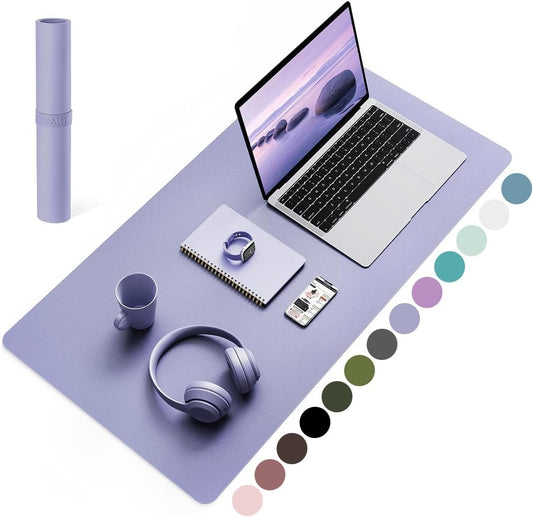 YSAGi Non-Slip Desk Pad,Mouse Pad,Waterproof Leather Desk Table Protector,Ultra Thin Large Desk Blotter, Easy Clean Laptop Desk Writing Mat for Office Work/Home/Decor(Lavender, 31.5" x 15.7")