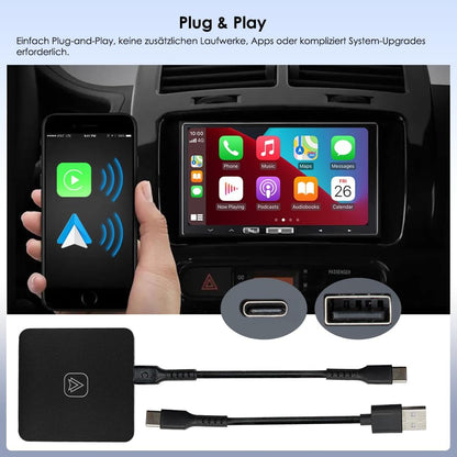 iFreGo CarPlay Wireless Android Car Wireless Adapter 2 in 1 Super Fast Upgrade Auto Play, Plug and Play, Compatible with iPhone iOS 10+ and Car with Wired CarPlay