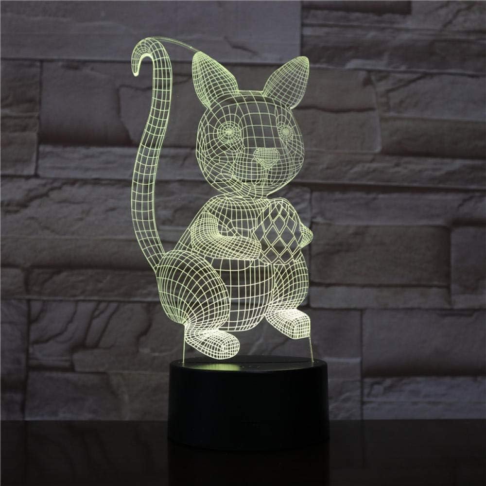 ZGSBT Lampada illusione 3D Luce notturna a LED Cat Animal Cambiare atmosfera Lampada 7 colori Usb Lampada da tavolo per la decorazione del partito Oggettistica per la casa per Regalo di compleanno