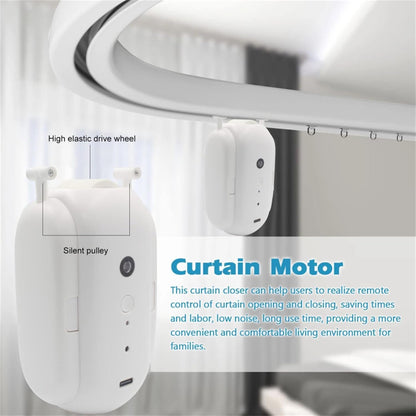 Automatic Curtain Opener Closer Robot Wireless Smart Curtain Motor Timer Voice Control Smart Home Automation Device for for I Rail/U Rail/Rod Compatible with Alexa Google,I Rail