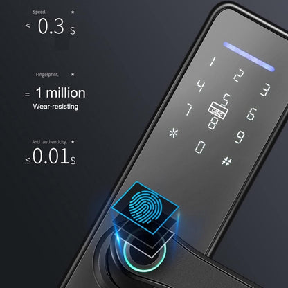 Smart Wifi Electronic Lock, Waterproof Touch Screen Smart Lock, Fingerprint/Password/WIFI/IC Card with Mechanical Key