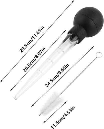 Turkey Baster, Food Injector Syringe, 4.53in Kitchen Cooking Basters, Easy to Clean with Cleaning Brush, Basting Meat and Hot Liquids for Essential Accessory