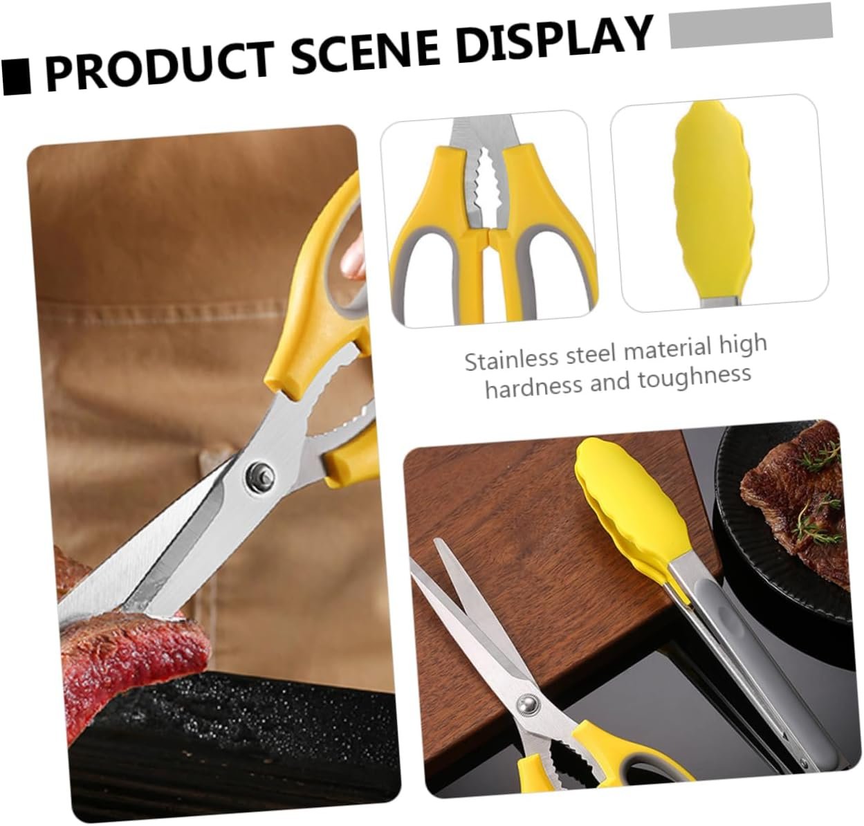 CATIEBYE 1 Set Food Scissor Clip Kitchen Scissors for Bbq Meat Vegetable Cutting Premium Versatile Cooking Tool for Grilling Meal Prep