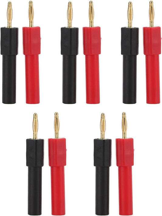 5 Set Banana Plug Adapter Banana Plugs for Speaker 2 mm Male to 4 mm Female Red Black Banana Connector Adapter for Electronic Instruments
