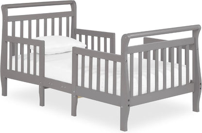 Dream On Me Emma 3-In-1 Convertible Toddler Bed In Storm Grey, Non-Toxic Finish, JPMA Certified, 4 Wooden Safety Rails, Made Of Durable New Zealand Pinewood