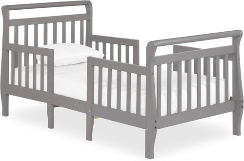 Dream On Me Emma 3-In-1 Convertible Toddler Bed In Storm Grey, Non-Toxic Finish, JPMA Certified, 4 Wooden Safety Rails, Made Of Durable New Zealand Pinewood