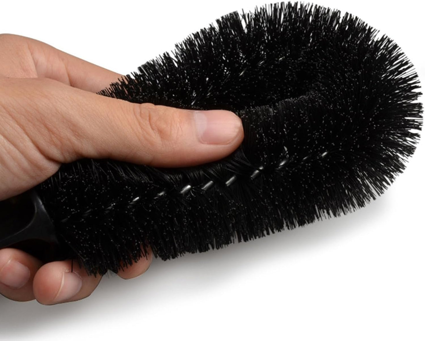 Tire Brush, Car Detailing Wheel Brush, 9.06 Inches Lightweight Round Head Antifreeze Handle, Vehicle Wash Tool for Motorcycles Minivans Sedans Rvs Cleaning, Black