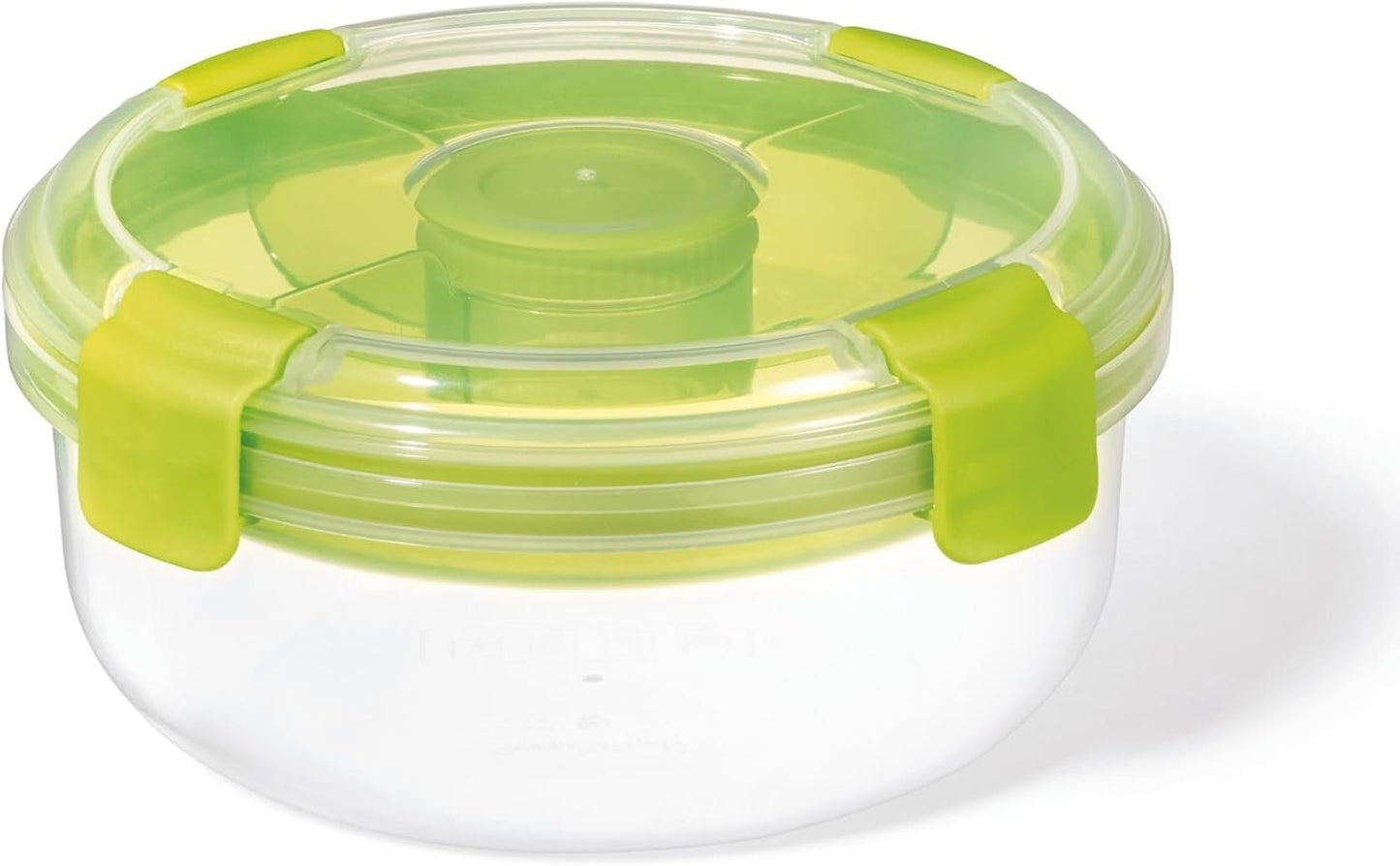 STARFRIT Easy Lunch Salad Container - Removable Tray and Dressing Container - 44oz/1.3L - Airtight & Leakproof - 4-Sided Locking Lid