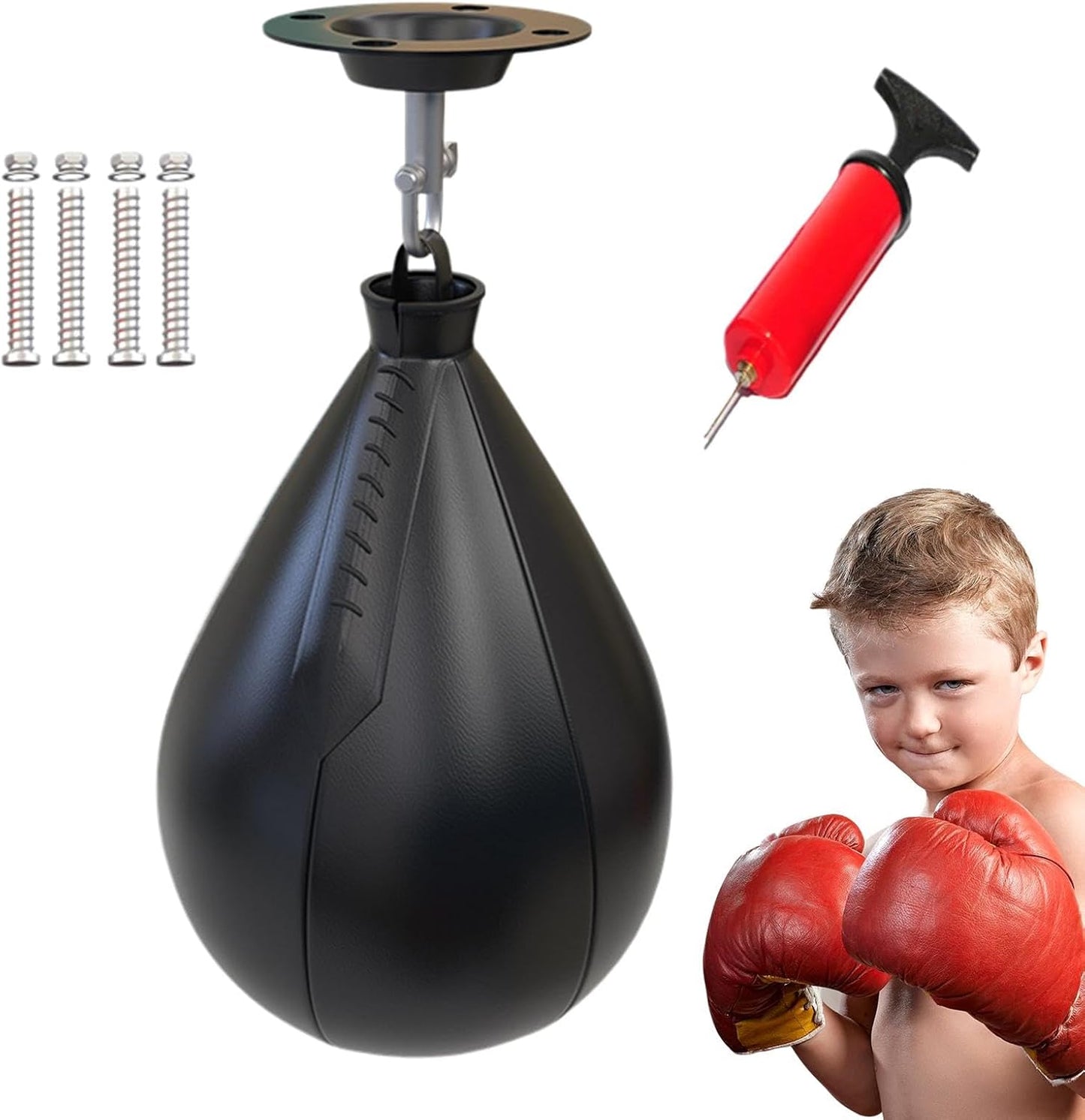 Speedbag Boxing Set, Dangling Pear Shaped, Portable Swivel Ball, Gym Reusable Boxing, Speed Bag Men Women, Boxing Training Gear, Punching Bag Gym, Fitness Workout Tool, Adjustable Boxing Set, Exercise