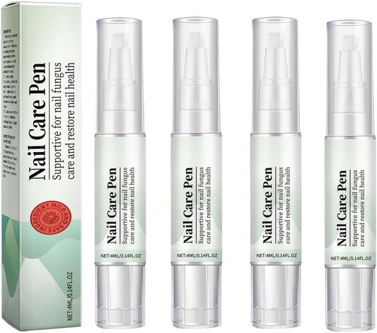 Nail Care Pen - Nail Polish for Nails & Well-Cured Nails with Tea Tree Oil, Vitamin E, Aloe Vera (4 Pack)