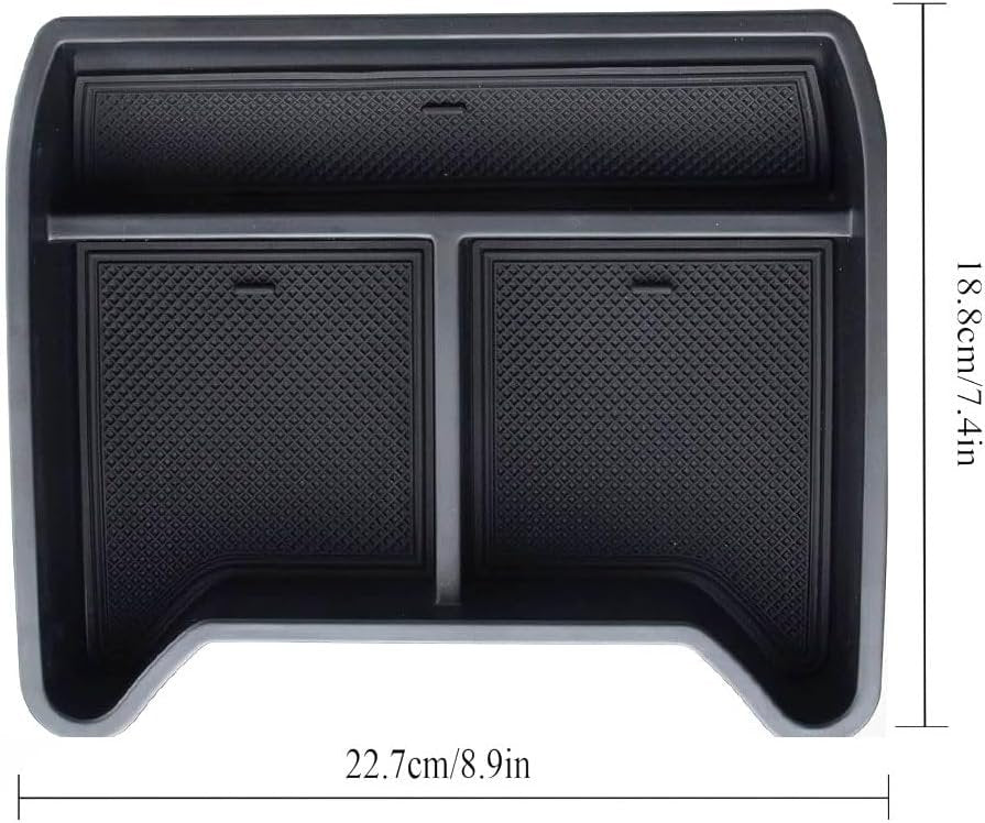 2024 2023 VW ID.4 Center Console Organizer Upgraded Storage Box Insert Tray Interior Accessories Compatible Lower Center Console Tray ID.4 Underseat Armrest Storage Box Coin Holder, Black