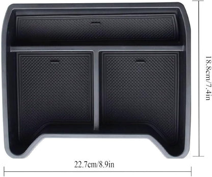 2024 2023 VW ID.4 Center Console Organizer Upgraded Storage Box Insert Tray Interior Accessories Compatible Lower Center Console Tray ID.4 Underseat Armrest Storage Box Coin Holder, Black