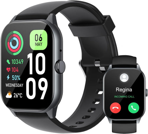 ISKOVI Smart Watch for Men Women Answer/Make Calls,Smartwatch with Heart Rate Sleep Counter Fitness Tracker, 100+ Sport Modes IP68 Waterproof Step Counter Smartwatch for iOS Android,Black