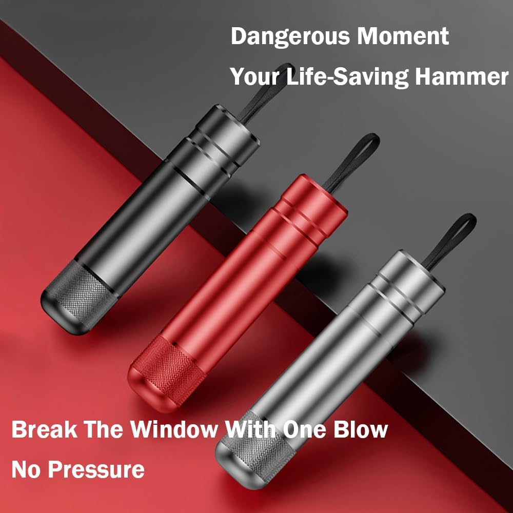 SafeHammer Safe Hammer Glass Breaker, Safe Hammer Glass Breaker, Car Safety Hammer, Seat Belt Cutter Emergency Escape Tool (2 PCS-A)