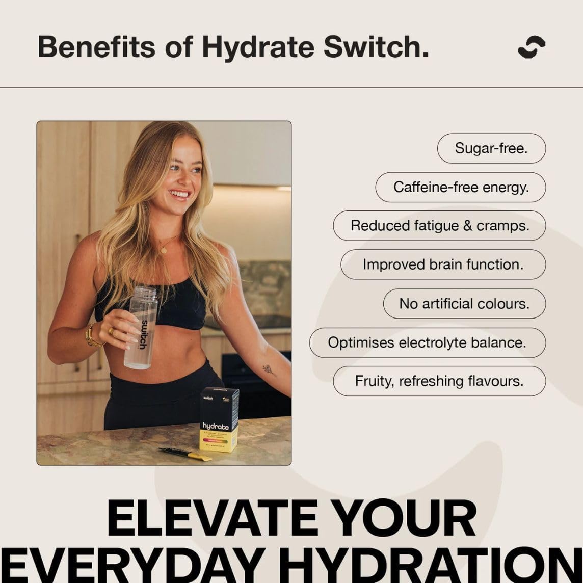 Switch Nutrition Hydrate 20 Sachets Kiwi Watermelon
