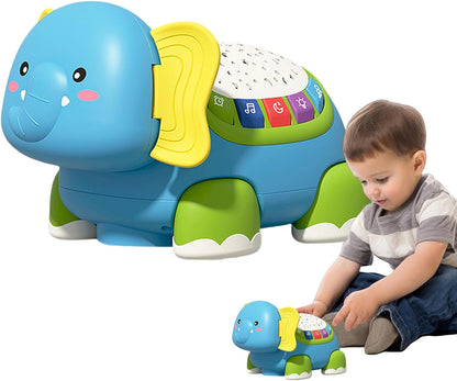Crawling Toy, Musical Elephant Baby Toy, 7.09x5.31in Interactive Sensory Game, Funny Educational Play, Developmental Activity for Boys, Girls, Nursery Rooms, Home Play