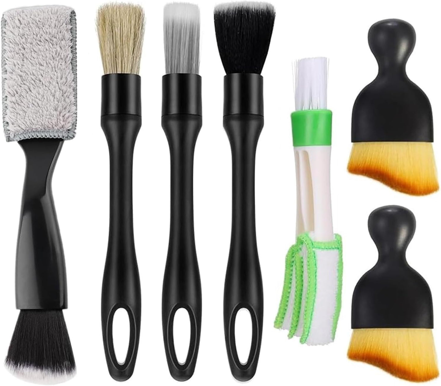 7Pcs Car Detailing Brush Set, Car Interior Detailing Brushes Auto Ultra-Soft Detail Cleaning Brush Dust Removal Brushes Tool for Cleaning Dashboard,Car Interior, Air Conditioner Vents