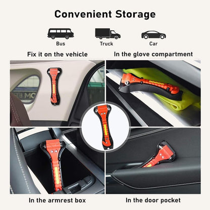 2 Packs Car Window Breaker with Whistles, Glass Window Breaker Seatbelt Cutter, Emergency Glass Hammer, Car Escape Tool, Window Punch Seatbelt Cutter, Life Rescue Tools Kit for Car, Bus