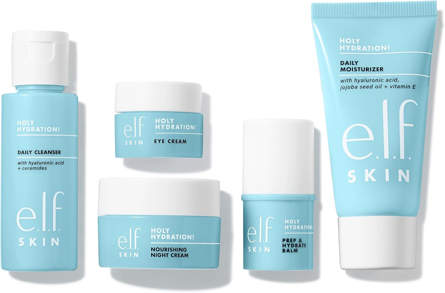e.l.f. SKIN Jet Set Hydration Kit, Travel Size Moisturizing Skincare Set, Face Cleanser, Conditioner, Moisturizer, Eye Cream and Night Cream, Vegan & Cruelty Free