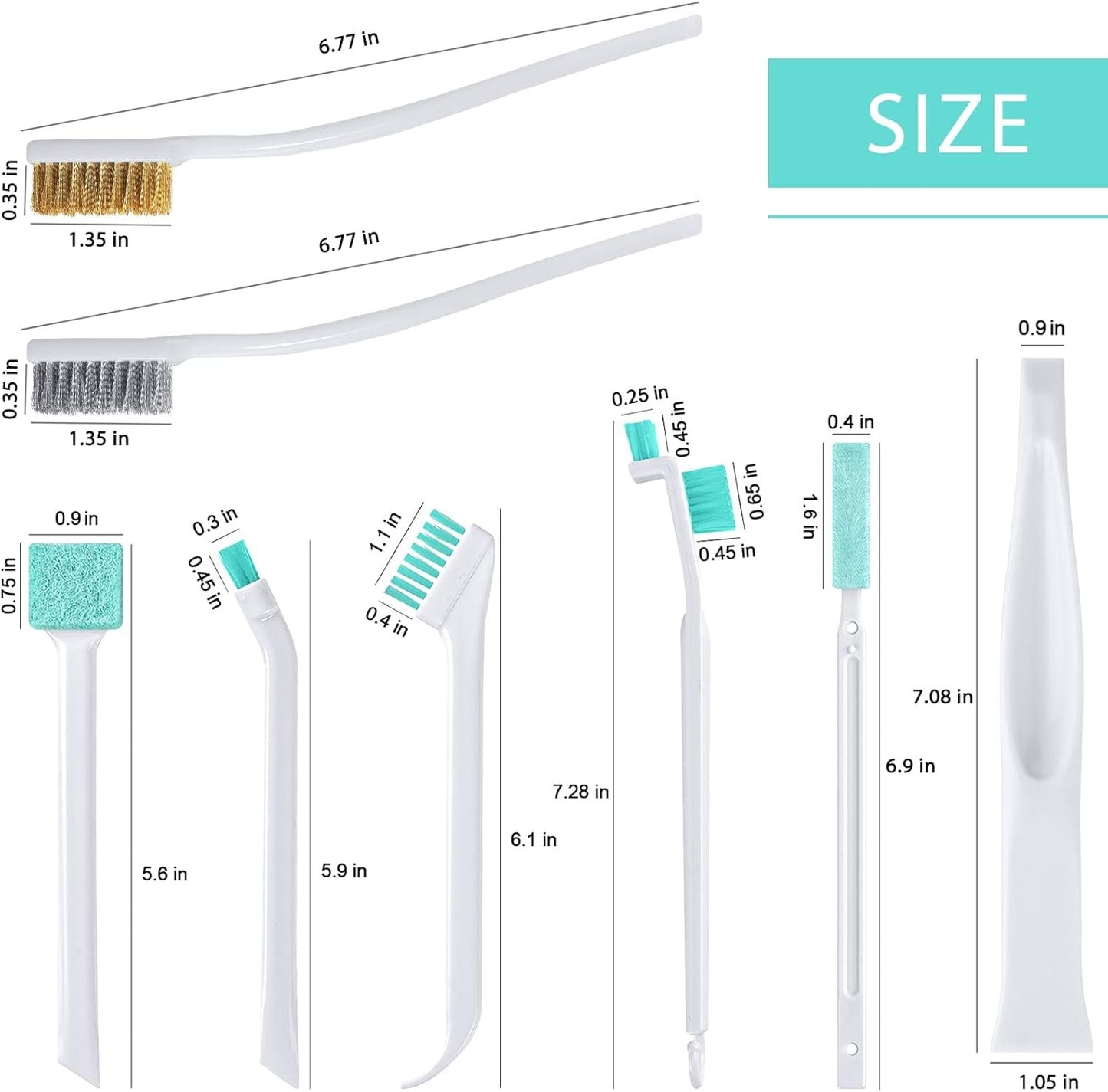 Cleaning Brush Set for Small Spaces, Kitchen Scrub Brushes for Cleaning, Detailing Crevice Cleaning Tool Supplies Gadget Kit for Window Keyboard Sink Humidifier, 9 Pcs