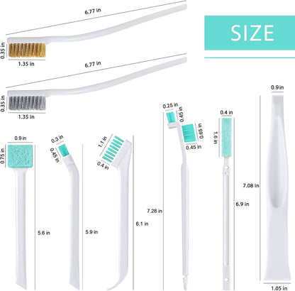 Cleaning Brush Set for Small Spaces, Kitchen Scrub Brushes for Cleaning, Detailing Crevice Cleaning Tool Supplies Gadget Kit for Window Keyboard Sink Humidifier, 9 Pcs