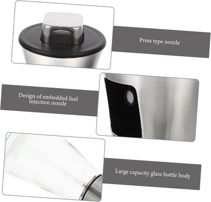 CONGARTENO Stainless Steel Oil Sprayer Bottle Food Grade Spray Bottle for Oil Soy Sauce Vinegar Ergonomic