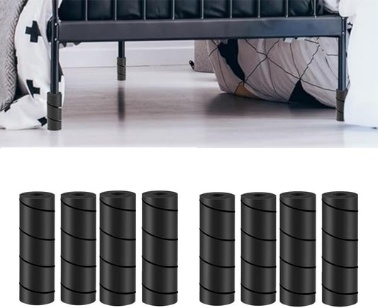 8 Pcs Bed Frame Toe Protectors,6" Foam Bed Frame Leg Covers,Bed Leg Protectors,No Adhesive or Glue,Prevent Toe-Stubbing Incidents from Hard Furniture (Black)