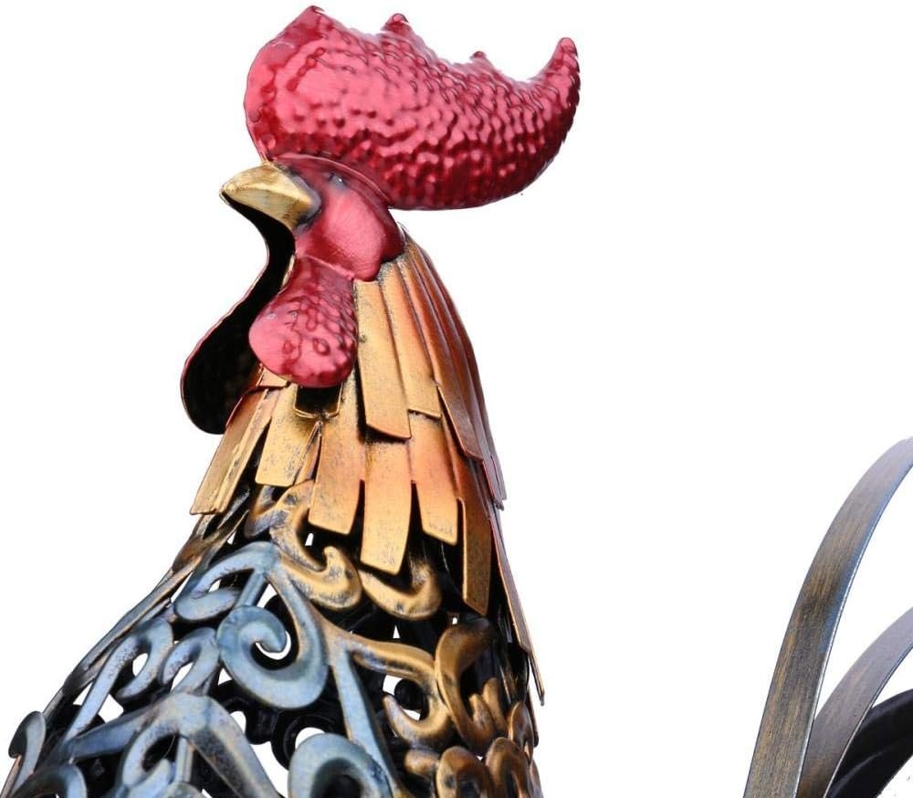 DERBUT Garden and Gardening Metal Sculpture Rooster Decoration Home Decor Iron Animal Art