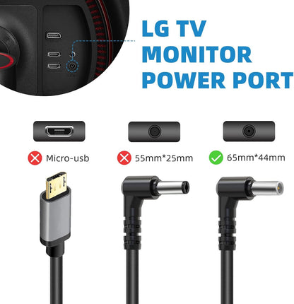 POWSEED 19V Replacement AC Adapter Power Cord Charger for LG Electronics 19" 20" 22" 23" 24" 27" 34" Monitor LCD LED HD TV Widescreen,Flatron IPS236V, IPS236-PN, E2750VR-SN Power Supply Cord Charger