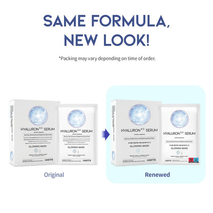 Triple Hyaluron Hydrating Mask for Dry and Sensitive Skin, Anti Aging, Tightening and Moisturizing, Korean Vegan Beauty, Hyaluronic Acid, Caffeine, Vitamin C 10EA