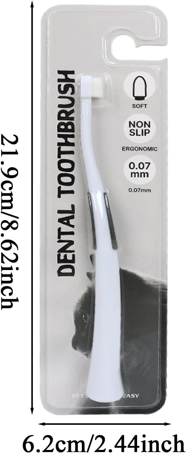 Dog Toothbrush, Kitten Toothbrush, Soft Bristle Brush, Non-Slip Handle, Gentle Oral Care, 2-Pack, Odor Reduction 6,61 x 0,75 x 0,31 Inches for Home Teeth Cleaning and