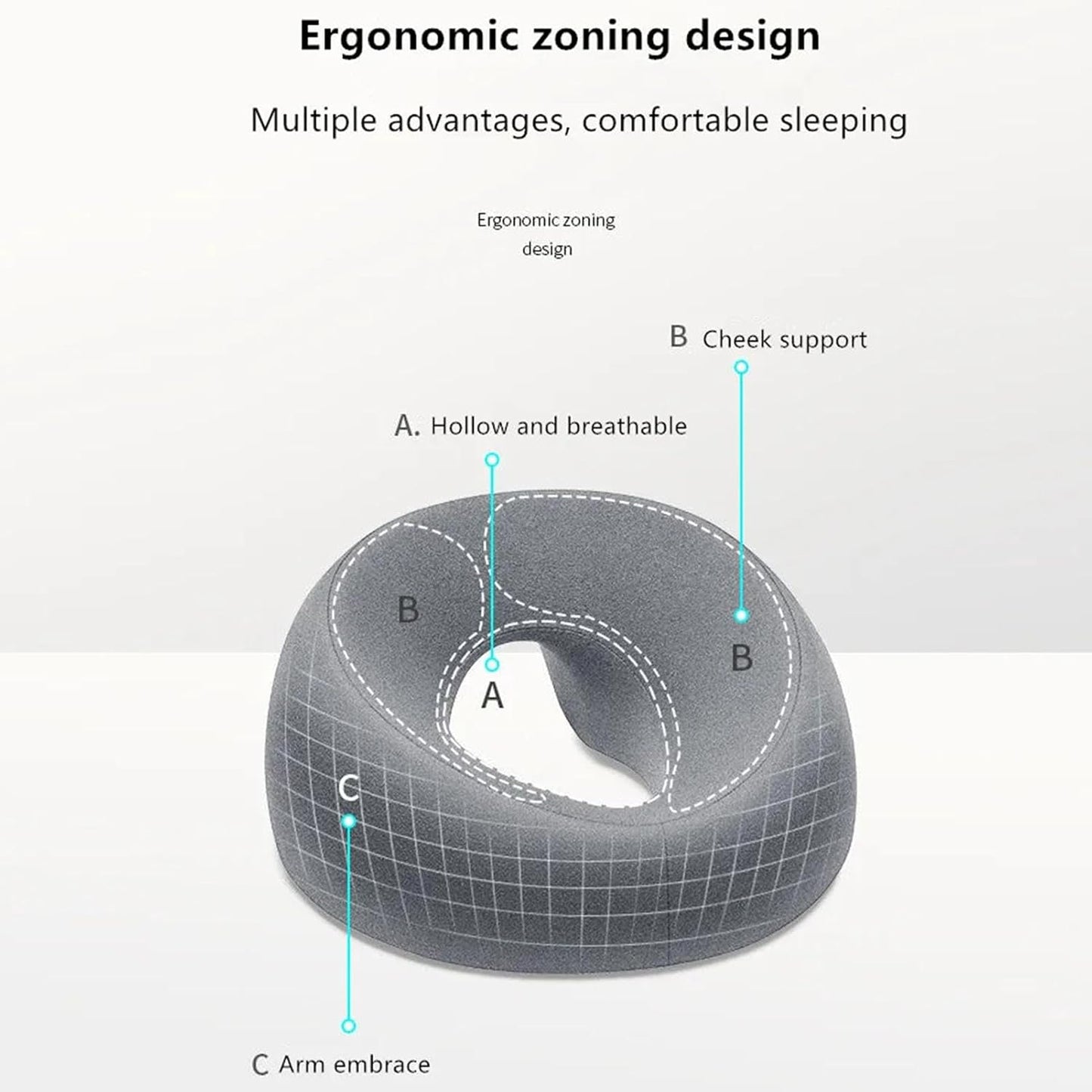 Prone Home Massage Headrest Face Down Pillow Massage Headrest Facial Cushion Super Soft Milk Silk Travel Neck Pillow for All-Season Comfort