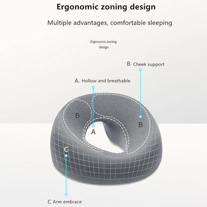 Prone Home Massage Headrest Face Down Pillow Massage Headrest Facial Cushion Super Soft Milk Silk Travel Neck Pillow for All-Season Comfort