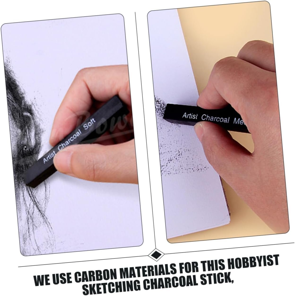 SEWACC 6pcs Charcoal Pastel Erasers Incense Briquettes Fire Cool Artist Willow Vine Charcoal Pencil Carbon